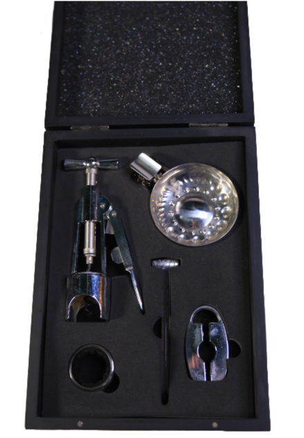 COFANETTO SOMMELIER NERO 5 ACCESSORI